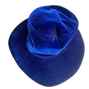 Vtg Mr. Sal Original New York Daytons French Room Velvet Wide Brimmed Bowler Hat